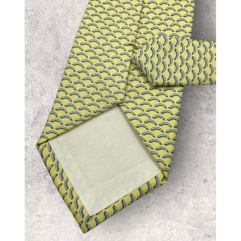 VINEYARD VINES Silk Tie USA Yellow Bow W:3.7" EUC - Picture 5 of 6